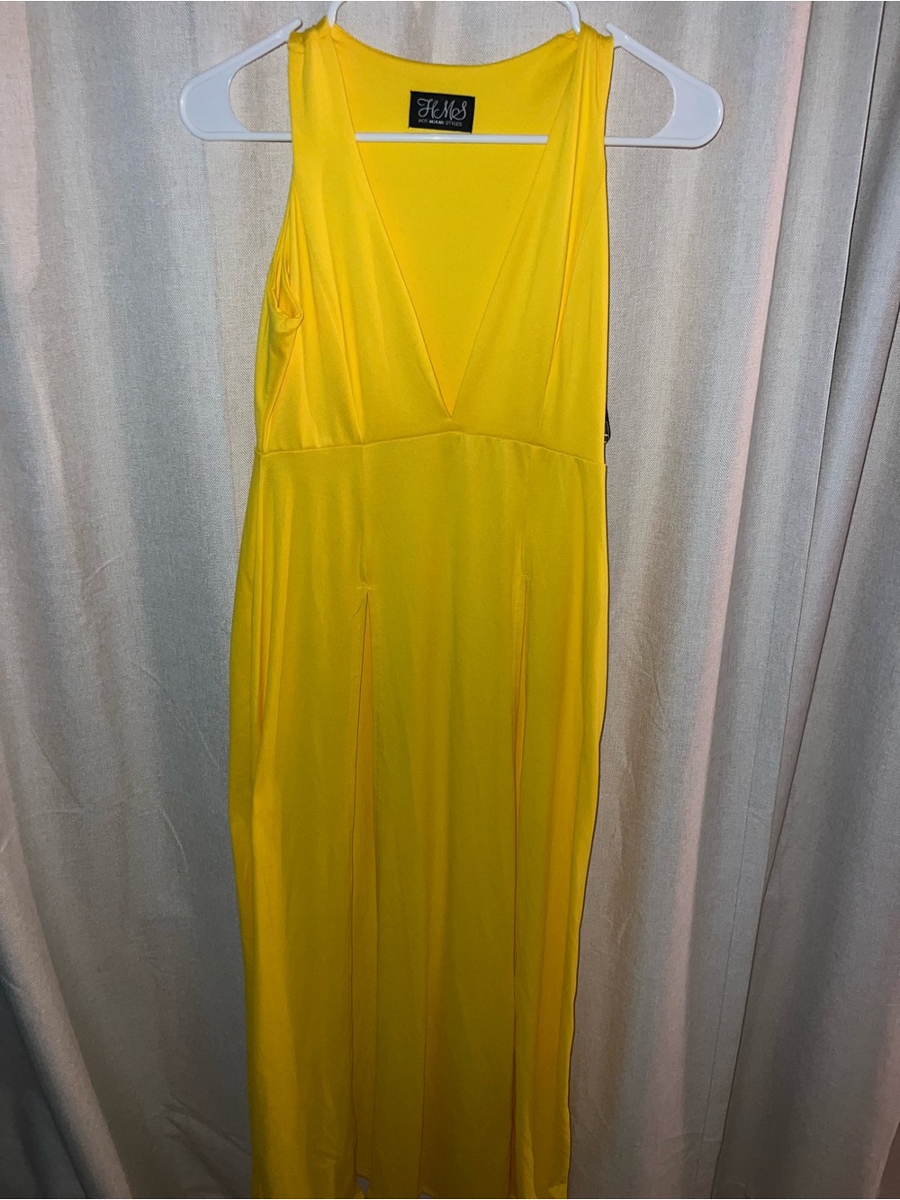 Bright Yellow V-Neck Maxi Dress / Cover up